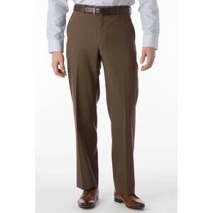NEW BALLIN dunhill super 120s wool travel twill comfort eze trouser in saddle